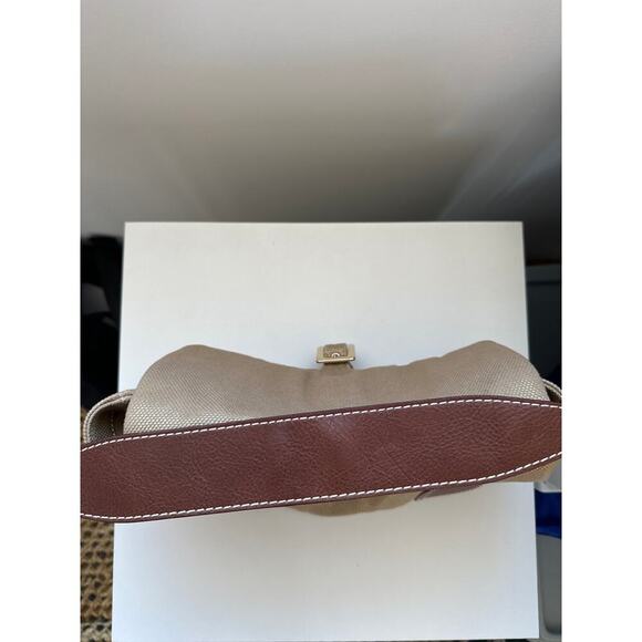 Kate Spade Vintage Metallic Woven Canvas & Leather Buckle Flap Shoulder Bag - Picture 8 of 8